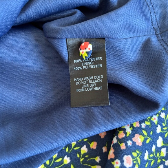 Lulus Austyn Navy Blue Floral Print Tie Sleeve Midi Dress • Size XS - Picture 10 of 14